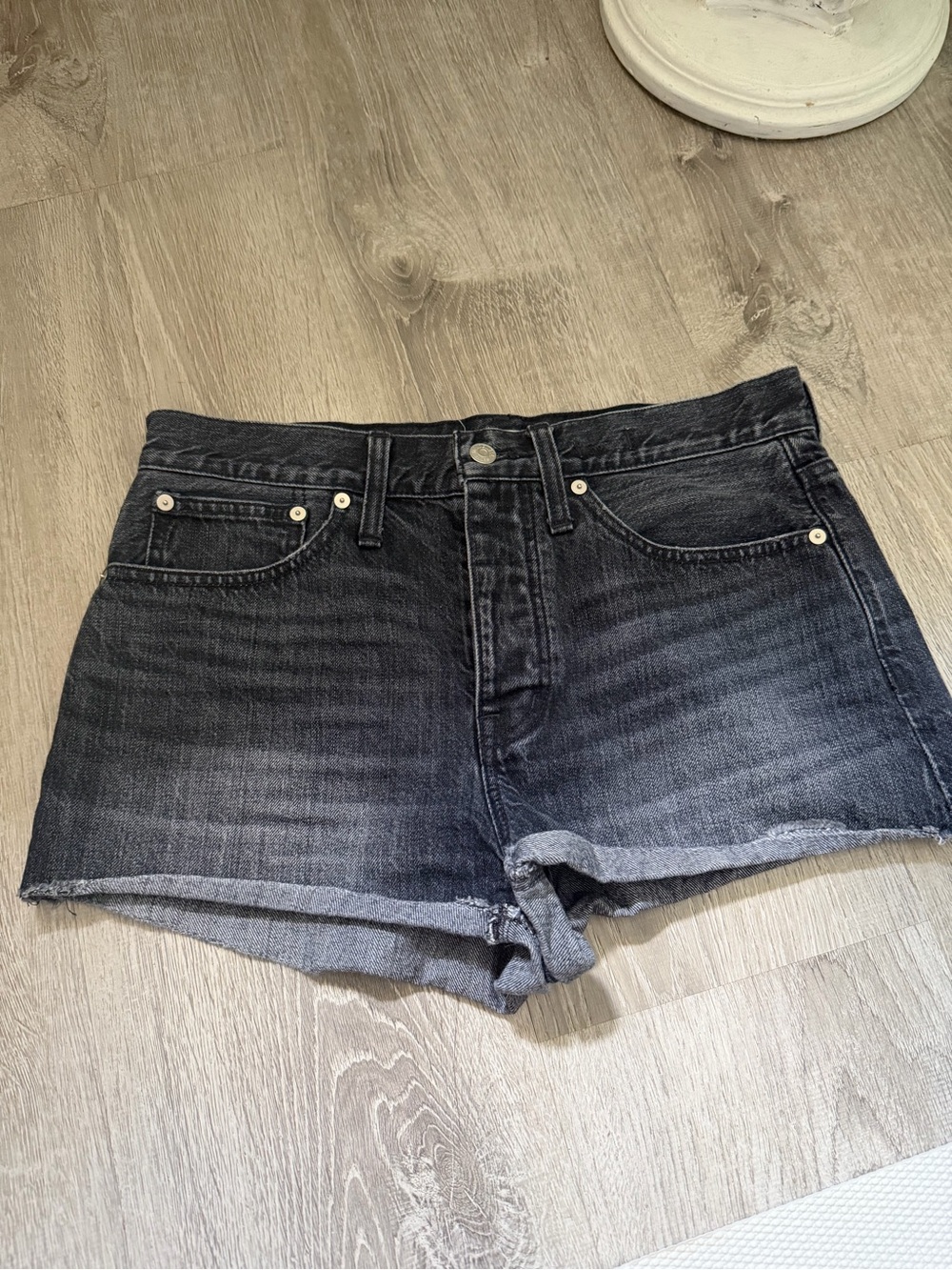 Madewell Black Denim Cutoff Shorts